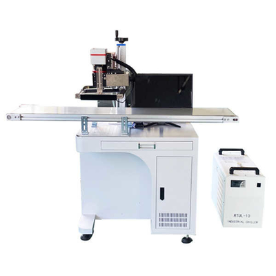 50W CCD Vision Positioning Automatic Fiber Laser Marker On Assembly Production Line dla szkła i tworzyw sztucznych